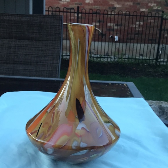 Mcm Vintage High Gloss Glass Vase - Picture 16 of 17